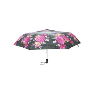 Quality 21 Inch Stain Fabric Ladys Auto Open And Close Umbrella With Flower Design wholesale