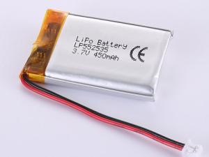 Quality 450mAh Rechargeable Li-Po Battery LP552535 3.7V for OEM/ODM Cycle Life 1000 Times wholesale