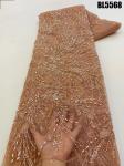 Exquisite handmade beaded lace embroidery lace fabric wedding dress Senegal