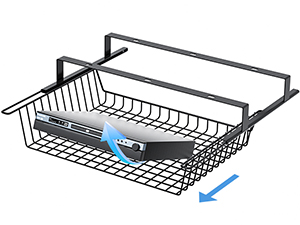 Plant Fiber Type Under Desk Slideable Drawer for No Drill Cable Management Tray Basket