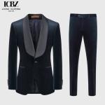 Business Men's Suit 2 Pieces Gold Velvet Shawl Lapel Single Breasted Slim Fit