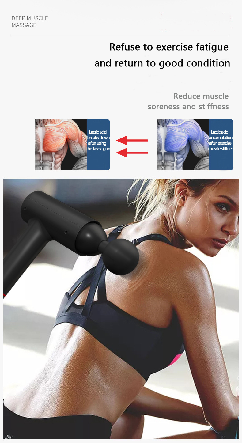 ODM Hand Held Fascia Massage Gun LCD Deep Muscle Tissue Massage Gun
