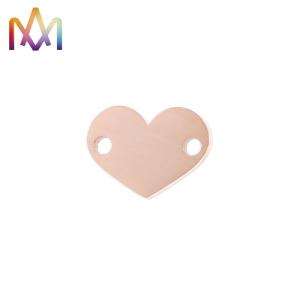 Quality Anti Allergic 2 Hole SS304 Heart Charm For DIY Crafting Jewelry Making wholesale