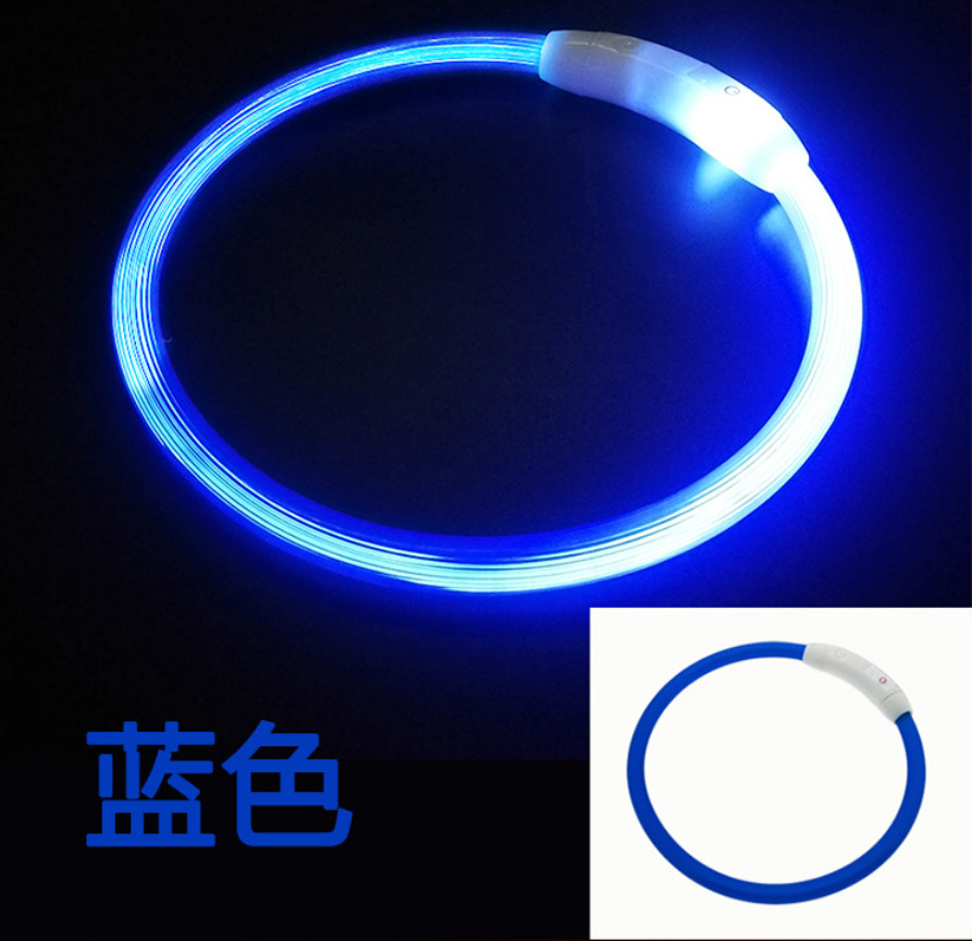 Rechargeable Led Leather Dog Collars Light Up Flashing Dog Collar