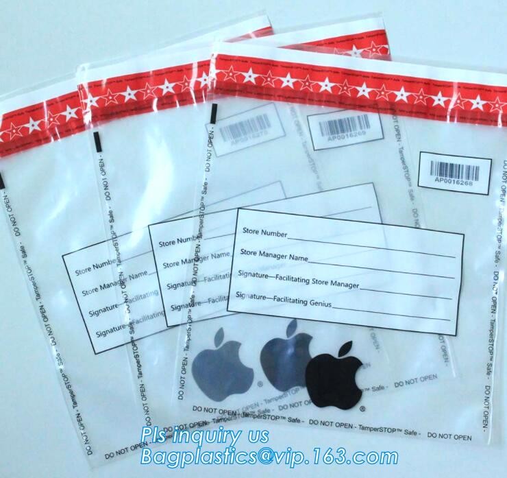 Opaque Tamper Evident Sealing Plastic Bank Money Steb Security Bag / Custom Self Adhesive Plastic Courier Bag, bagease