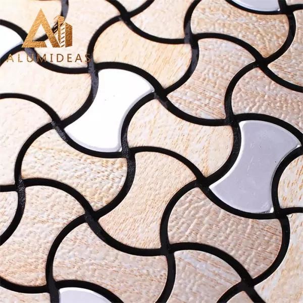 Self-adhesive Aluminum Surface Metal Mosaic Tile Sticker
