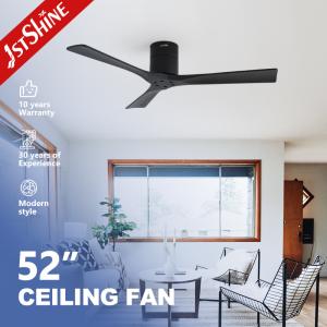 Quality 3 Blades Black Wooden Ceiling Fan With DC Motor Remote Control Sleek Design wholesale