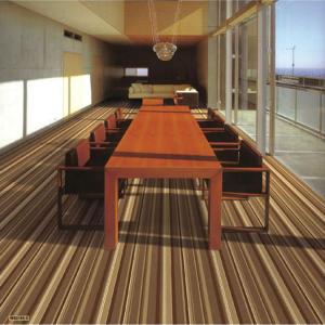 Quality Brown Polypropylene PVC Commercial Flooring Shaggy Striped Cut Pile wholesale