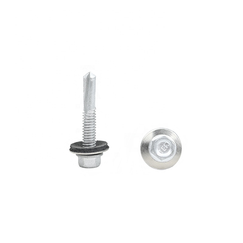 SS410 Flange Hex Head Stainless Steel Self Tapping Drilling Screws With EPDM Washer