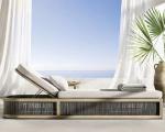 Outdoor Garden Pool Lazy Patio Leisure Chair PE Twisted Vine Lounge Bed for