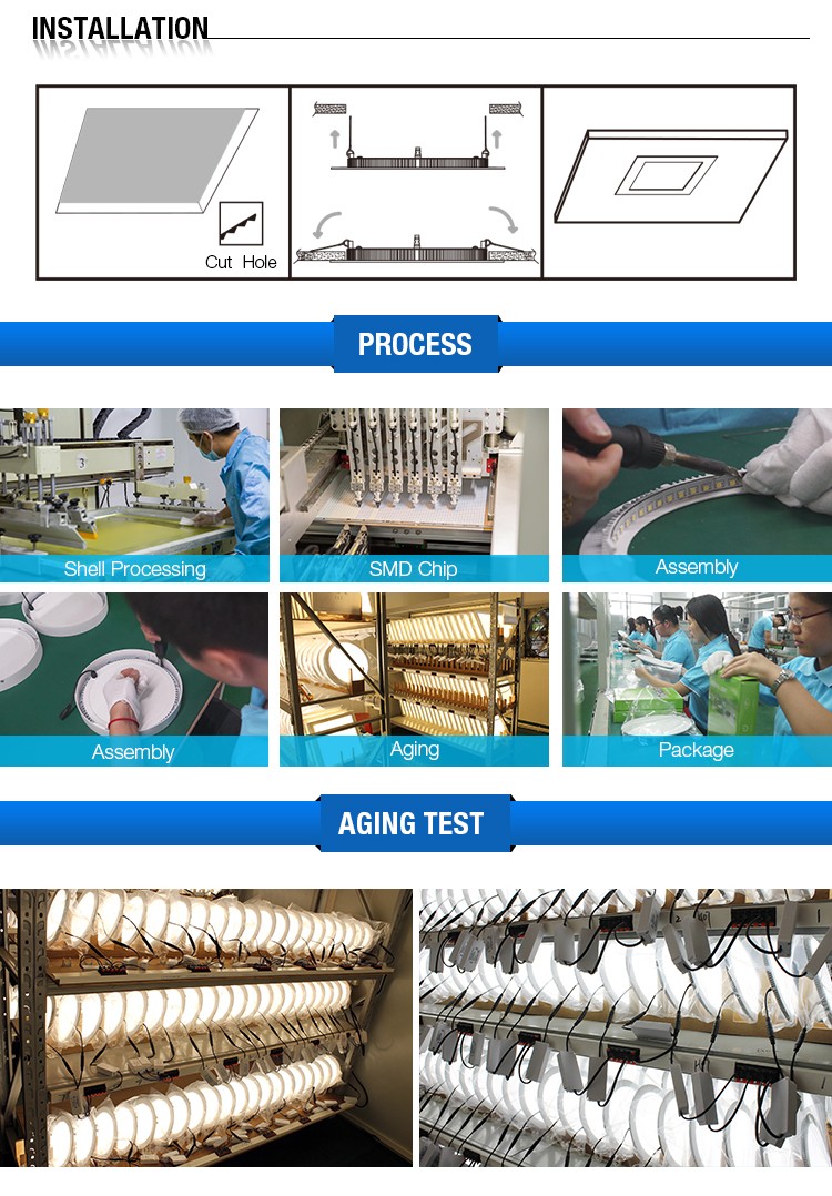 Dimmable small CE ROHS 3000k 4000k 6000k square led down panel light