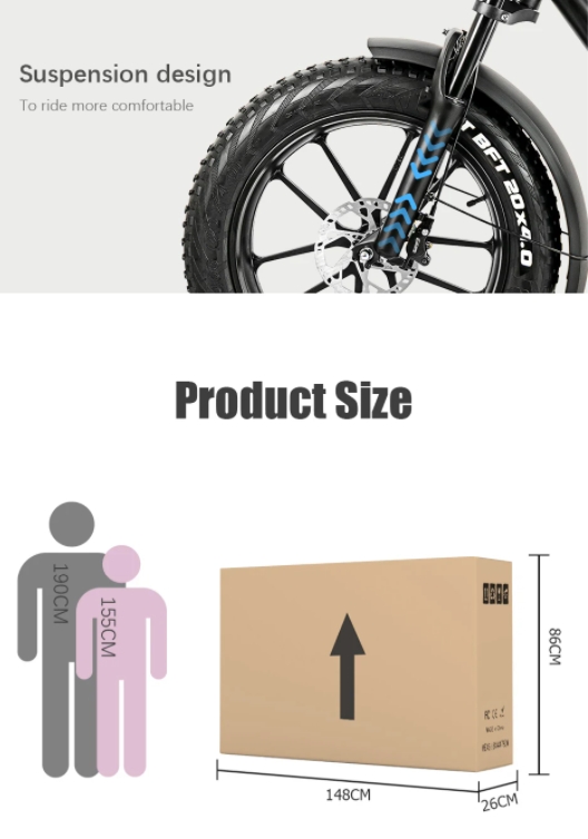 20 Inch Fat Tire Electric Bike 750 Watt Superb 73 Hot Aluminum Alloy Frame 48V 17Ah