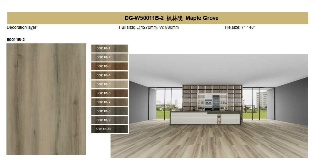 Click Wood Look SPC Vinyl Flooring Anti Scratch Eco Friendly GKBM DG-W50011B-2