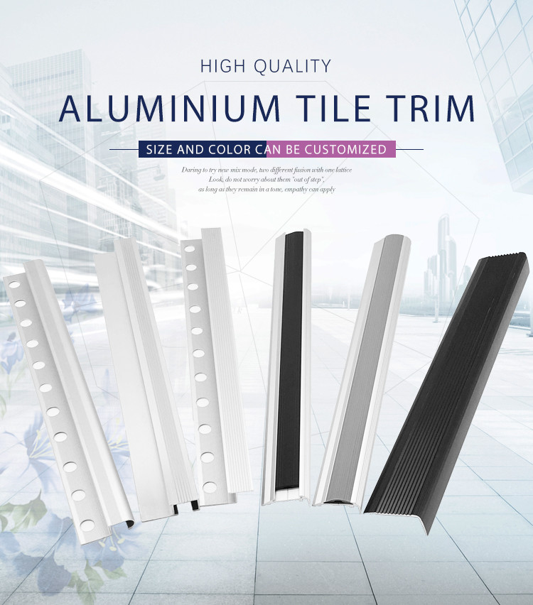 0.3mm - 3mm Aluminum Stair Nose Trim Interior / Exterior Step Covering