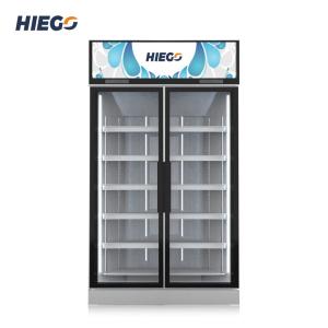 Quality Air Cooling Double Glass Door Display Chiller 980L R290 Single Temperature wholesale