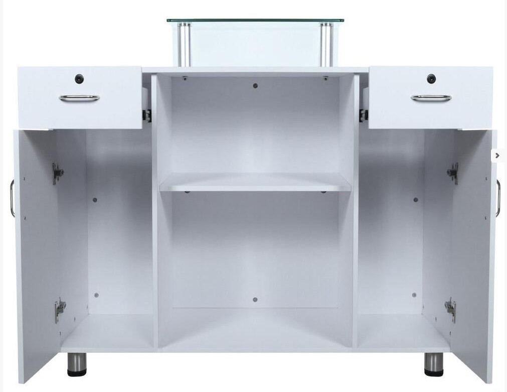 Hair Beauty Salon Reception Desk Furniture With Two Open Cabinet , Modern Style