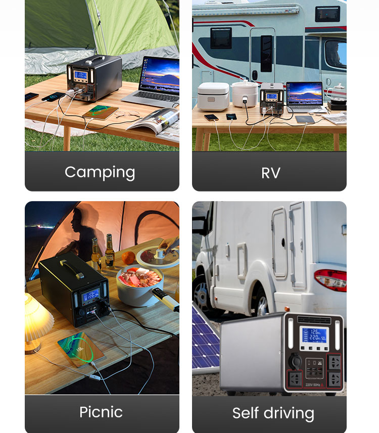 Outdoor Camping Portable Power Station 2000W 1200W 1500W Solar Battery Generator