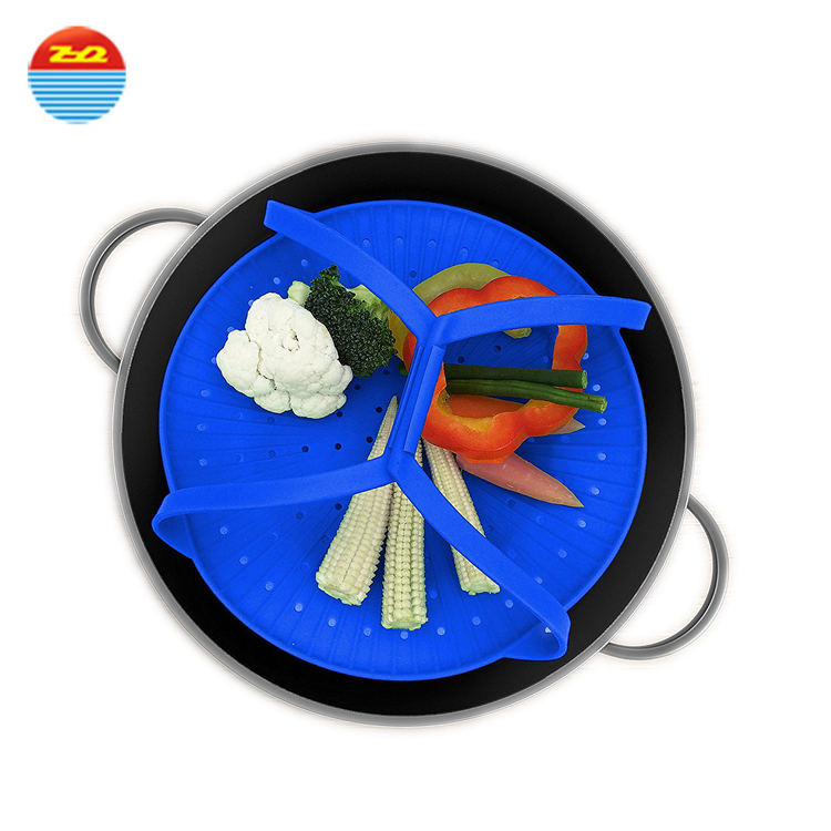100% Food Grade Silicone Vegetable Steamer Cooking Steamer With Locking Handles Cooking Tool