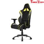 Black And Yellow Gaming Chair , Adjustable Computer Gaming Desk Chair