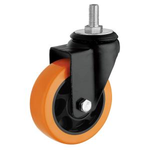 Quality PVC Steel Swivel Plate Red Caster Heavy Duty Cart Wheels 125mm Ball Bearing for Carts wholesale