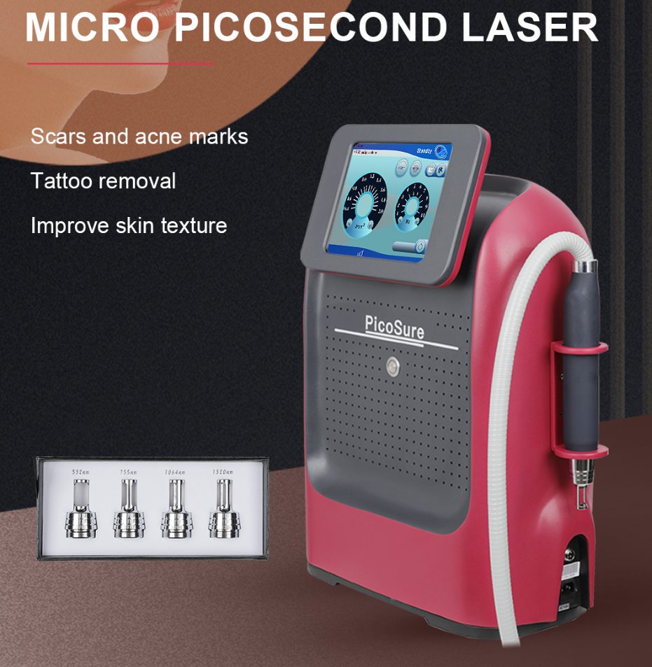 220V Q Switched Nd Yag Laser Machine Portable Pico Laser Machine 1064nm 755nm 532nm