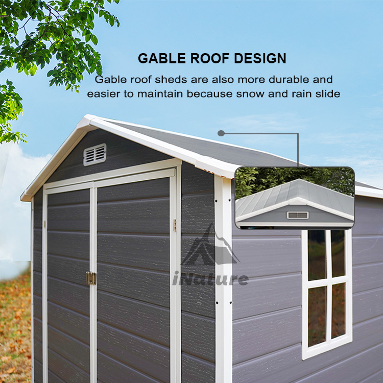 Weather Resistance Plastic Garden Shed 6X4Ft Double Swing Door Outdoor Storage Shed