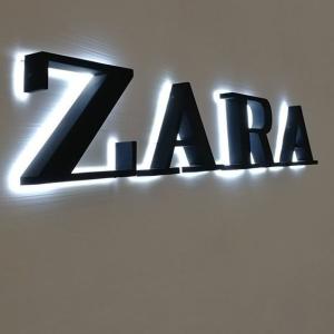 Quality 2024 Acrylic Snow Indoor Business Wall ZARA LED Metal Customized 3D Backlit Letters wholesale