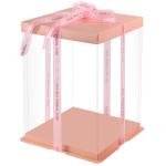 Luxury Custom Cake Box White Clear Square Transparent Birthday Party Gift Box
