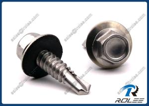 Quality 410 Stainless Steel Hex Washer Head Self Drilling Screw with Bonded EPDM Washer wholesale