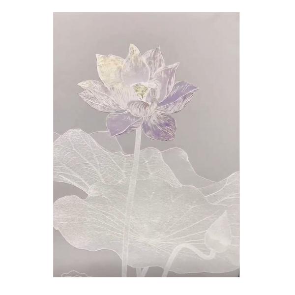Modern Textured Canvas Oil Painting 6 Color Print Method Hand Painted Flower