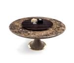 Modern Restaurant Patio Furniture Marble Top Round Dining Table With Metal