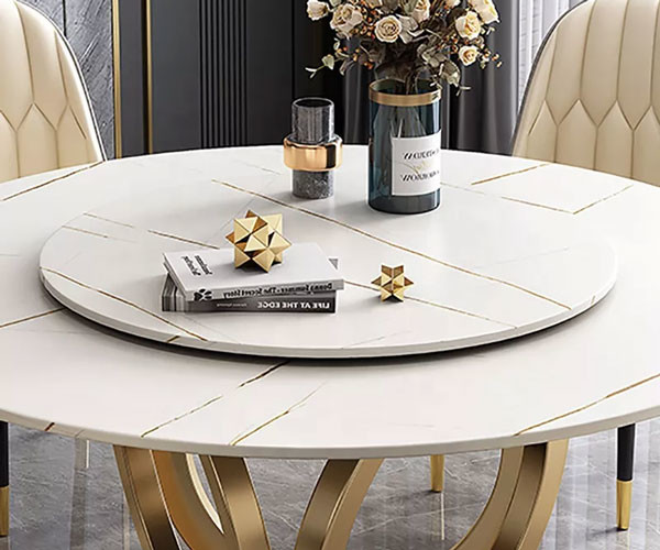 High Level Dining Table Set 6 Chairs With Rotating Centre Hotel Table