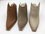 Casual Platform Womens Leather Dress Shoes Beige 3 Inch Heel Closed Toe