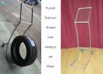Aluminum Alloy Wheel Display Racks , Hub Trolly Car Wheel Display Stand