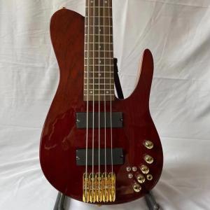 Quality Custom Natural Wood Burl 5 Strings Electric Bass Guitar Maple Neck Through Ash Body wholesale