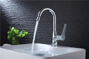 Quality Brass Body Basic Kitchen Faucet Deck Mounted Mixer Rotate Water Outlet Polished wholesale