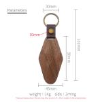 Customized Rhombus Wooden Keychain 14g Personalized Engraved Watel Walnut