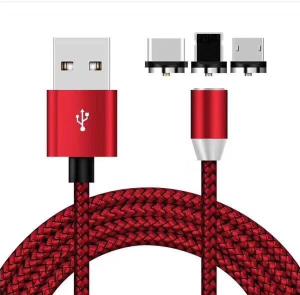Quality 1M Cell Phone 3 In 1 Braided Charging Cable , Magnetic Usb Cable Colorful wholesale