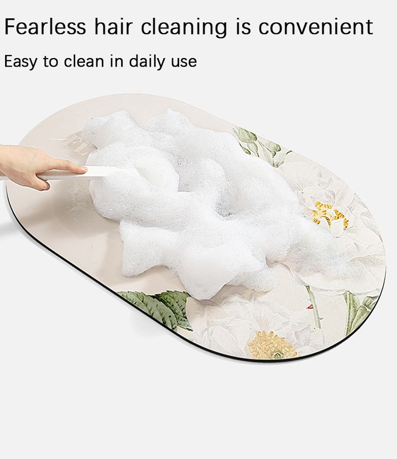Customized Non Slip Water Absorbent Rugs Bathroom Floor Mat Set with Diatomite Bath Mat