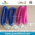 Plastic Customized Green Expandable Coil Key Holder W/Alligator Clip