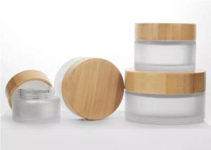Quality Thickened Bottom 100g Hand Cream Glass Jar Bamboo Cream Jars Eco Friendly wholesale