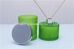 green empty aroma reed diffuser bottle with silver lid and reed sticks sale