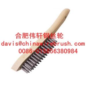 Quality 3 Row (3*16) Metal Wire Wooden Handle Brush wholesale