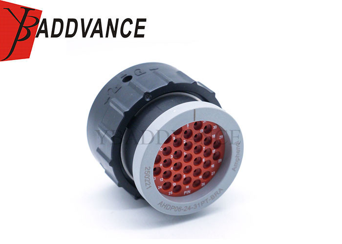 AHDP06-24-31PT-BRA Waterproof 31 Pin Male Sealed Amphenol Cable Connector Comparable to PN HDP26-24-31ST-L017
