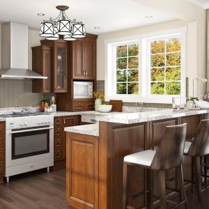 Quality Natural Wood Prefabricated Cabinets Kitchen Sink Cupboard Metal Honey Oak wholesale