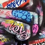OEM ODM Graffiti Crystal Porcelain Painting Digital Print For Modern Living Room