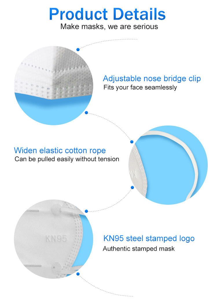 Ffp2 / Kn95 N95 Pollution Mask , 3 Layer Hospital Respirator Mask For Outdoor Indoor Industrial