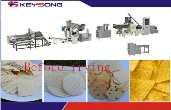 Stainless Steel Tortilla Chips Making Machine , Fried Tortilla Chips Production
