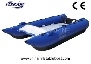 Quality Adult Blue 30HP High Speed Inflatable Boats With Aluminum Floor wholesale