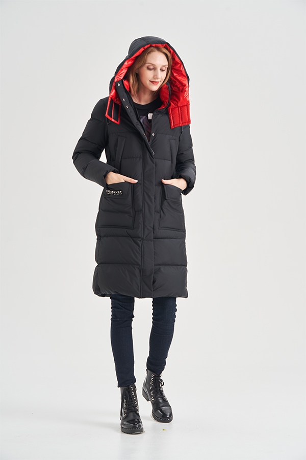 FODARLLOY Ladies Warm Hooded Cotton-Padded Clothes Women Slim Long Down Winter Jackets Women Water Repellent Puffer Coats